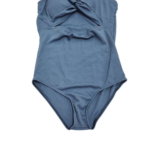 Blue Ruffle One-Piece Swimsuit With Tropical Sarong Wrap For Girls Size 15-16Y - Picture 6 of 6